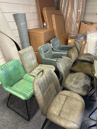 Ca. 14x Eetkamerstoelen, groen